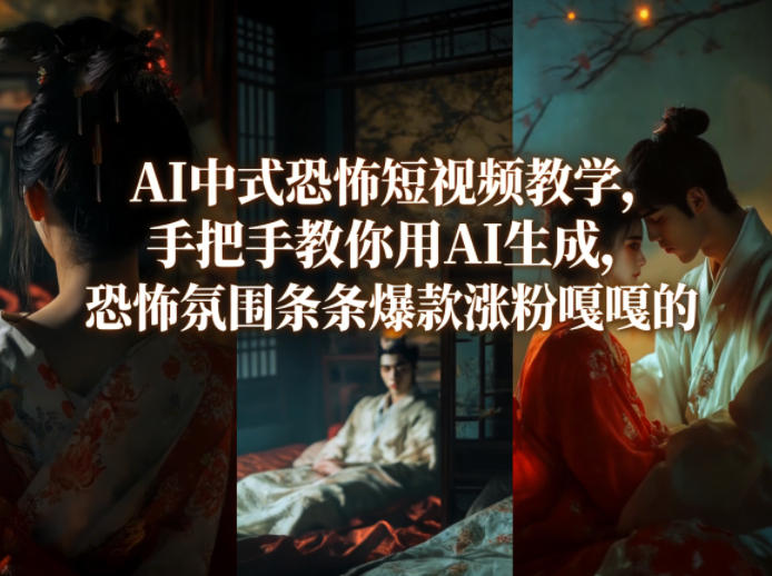AI中式恐怖短视频教学，手把手教你用AI生成，恐怖氛围条条爆款涨粉嘎嘎的-独家科技资源网