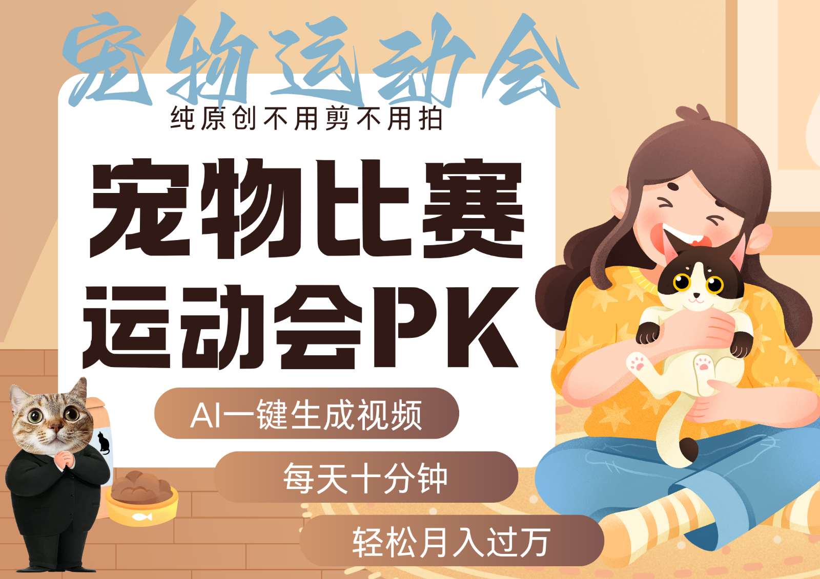 AI萌宠运动员跳水 射击 篮球 足球比赛 每天十分钟 附详细提示词文案库 代替做...-独家科技资源网