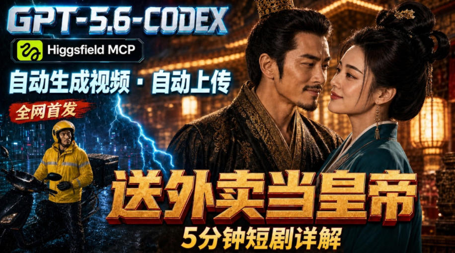 GPT-5.6 Codex+Higgsfield MCP:一条指令生成5分钟短剧并自动上传YouTube(油管)-独家科技资源网