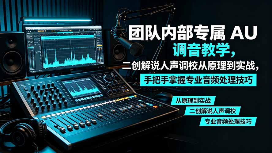 某大佬团队内部专属 AU 调音教学,二创解说人声调校从原理到实战,手把手掌握专业音频处理技巧-独家科技资源网
