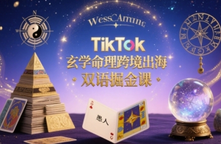 TikTok玄学命理跨境出海双语掘金课，手把手教你用命理知识精准直击海外用户痛点-独家科技资源网