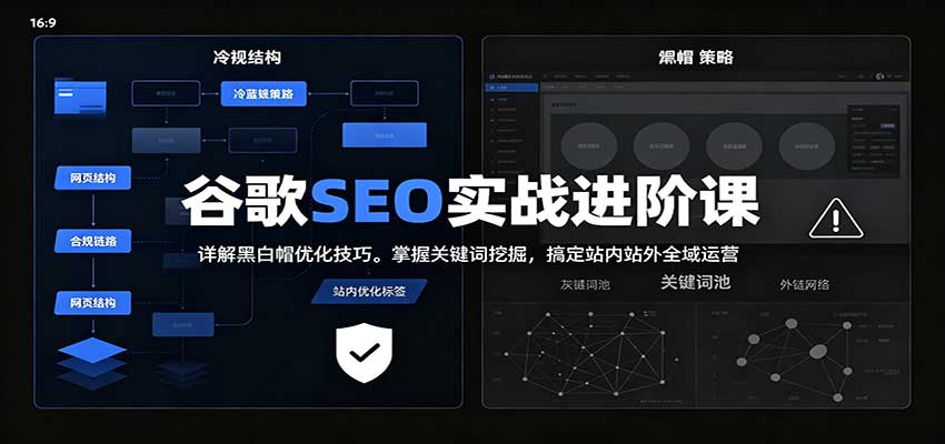 2026谷歌SEO实战进阶课：详解黑白帽优化技巧，掌握关键词挖掘，搞定站内站外全域运营-独家科技资源网