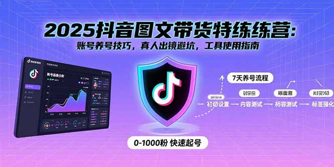 2025抖音图文带货特练营：账号养号技巧，真人出镜避坑，工具使用指南-独家科技资源网