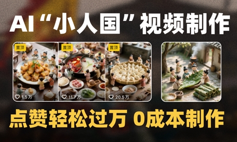 爆款1000W+播放微缩景观迷你小人国AI视频0成本制作全流程教学-独家科技资源网