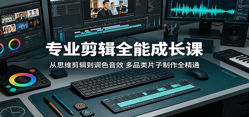 专业剪辑全能成长课：从思维剪辑到调色音效，多品类片子制作全精通-独家科技资源网