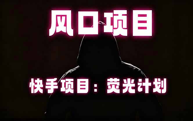 快手风口项目,荧光计划托管,长期稳定,适合批量做-独家科技资源网