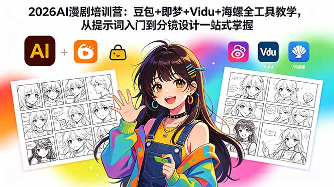 2026AI漫剧培训营:豆包+即梦+Vidu+海螺全工具教学,从提示词入门到分镜设计一站式掌握-独家科技资源网