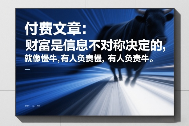 付费文章：财富是信息不对称决定的，就像慢牛，有人负责慢，有人负责牛-独家科技资源网