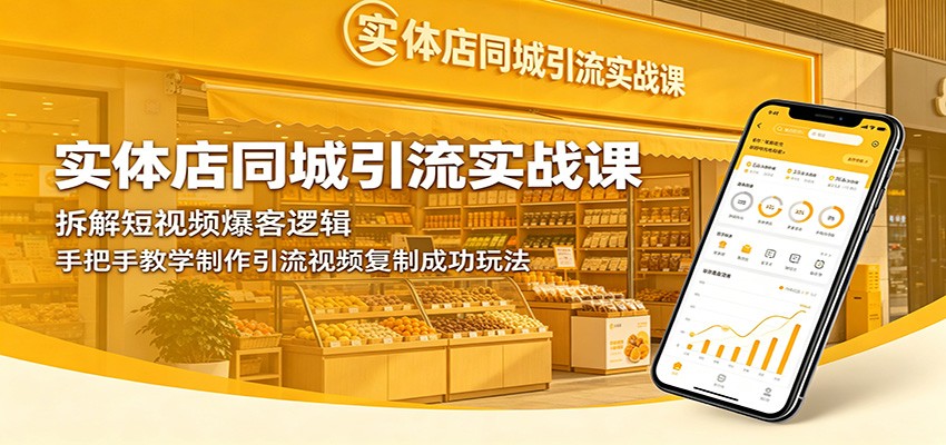 实体店同城引流实战课:拆解短视频爆客逻辑,手把手教学制作引流视频复制成功玩法-独家科技资源网