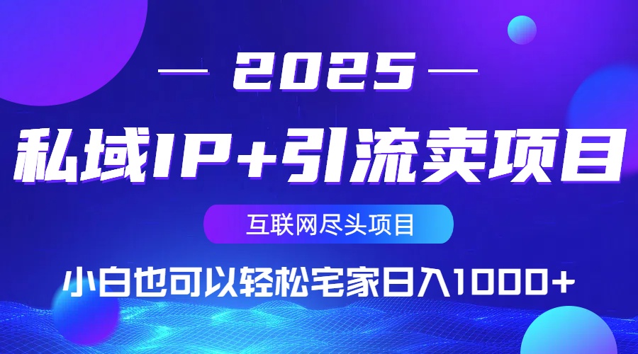 私域IP+引流卖项目，小白也可以做到轻松宅家日入1000+-独家科技资源网