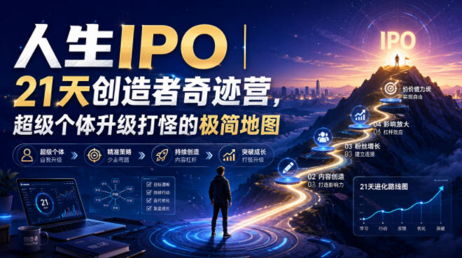 人生IPO︱21天创造者奇迹营,超级个体升级打怪的极简地图-独家科技资源网