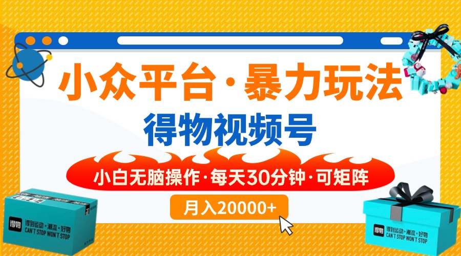 小众平台暴力玩法，一键搬运爆款视频，可矩阵小白无脑操作，每天30分钟…-独家科技资源网