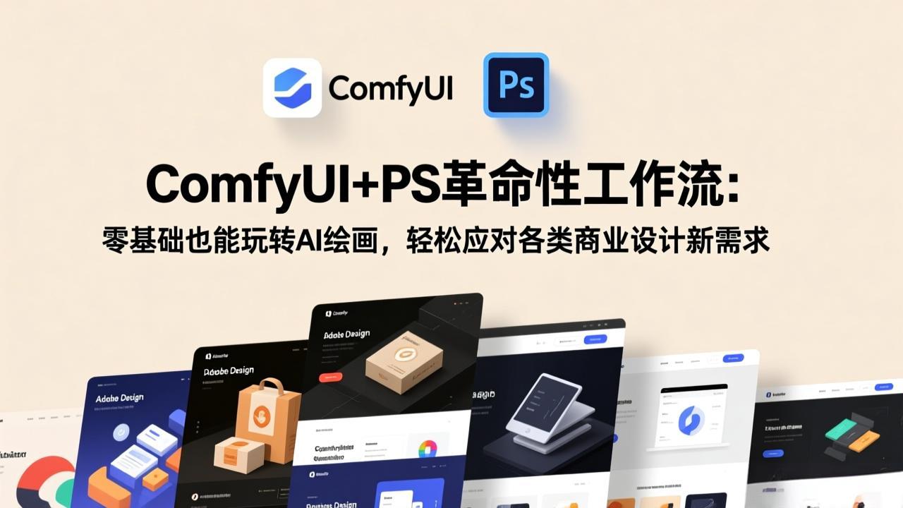 ComfyUI+PS革命性工作流：零基础也能玩转AI绘画，轻松应对各类商业设计新需求-独家科技资源网