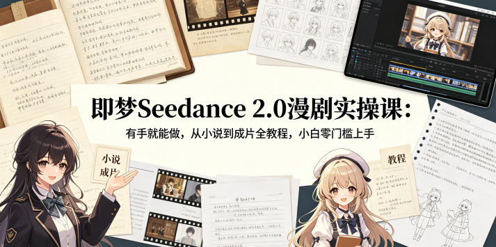 即梦Seedance 2.0漫剧实操课：有手就能做，从小说到成片全教程，小白零门槛上手-独家科技资源网