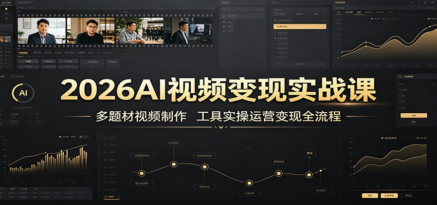 2026AI视频变现实战课：多题材视频制作，工具实操运营变现全流程-独家科技资源网