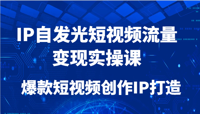 IP自发光短视频流量变现实操课，爆款短视频创作IP打造-独家科技资源网