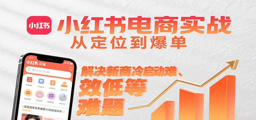 小红书电商实战，从定位到爆单解决新商冷启动难、变现效率低等难题-独家科技资源网