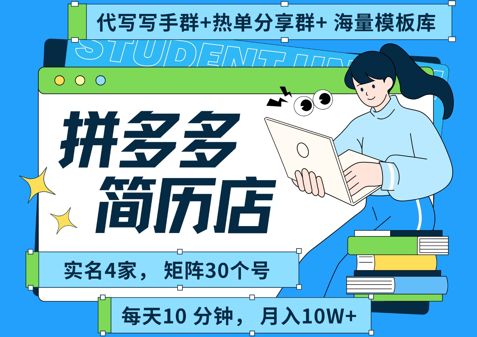 拼多多电商 拼多多 虚拟资料 简历 海报代写 全SOP流程 毫无保留分享(含后端资料)-独家科技资源网