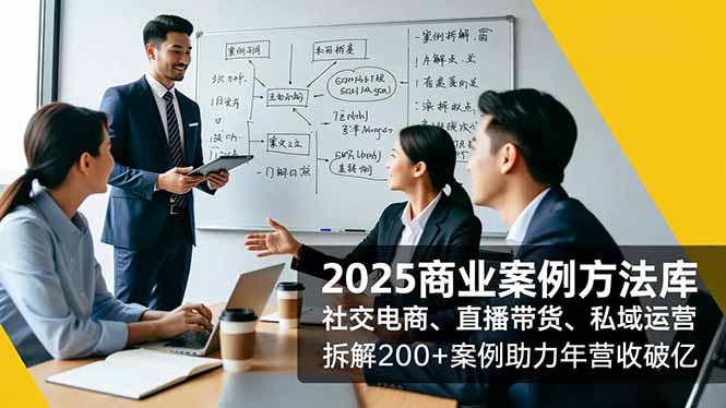 2025商业案例方法库,社交电商、直播带货、私域运营,拆解200+案例助力年营收破亿-独家科技资源网