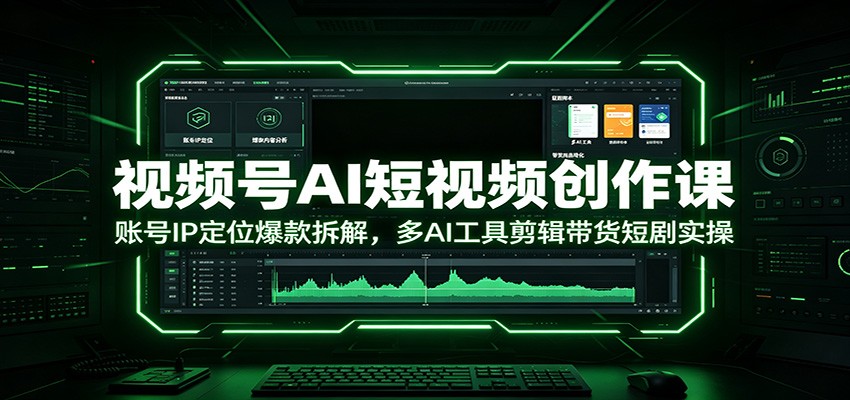 视频号AI短视频创作课：账号IP定位爆款拆解，多AI工具剪辑带货短剧实操-独家科技资源网