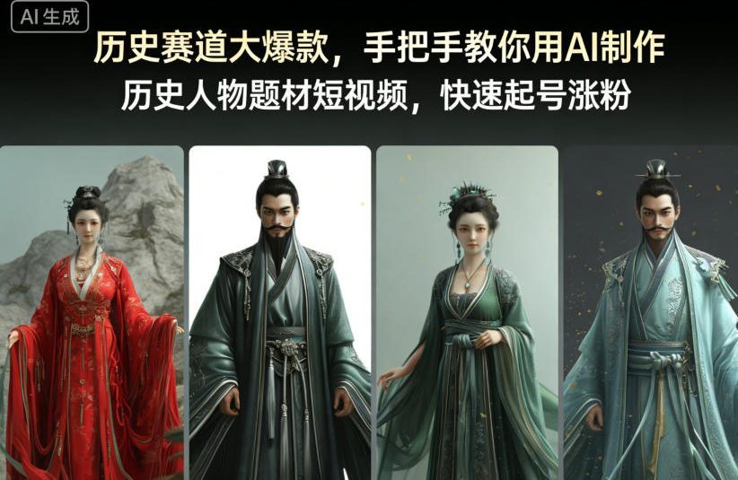 历史赛道大爆款,手把手教你用AI制作历史人物题材短视频,快速起号涨粉-独家科技资源网