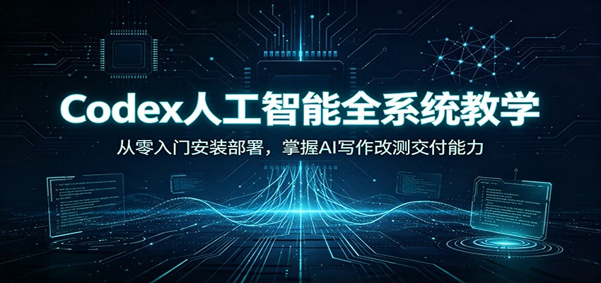 Codex人工智能全系统教学：从零入门安装部署，掌握AI写作改测交付能力-独家科技资源网