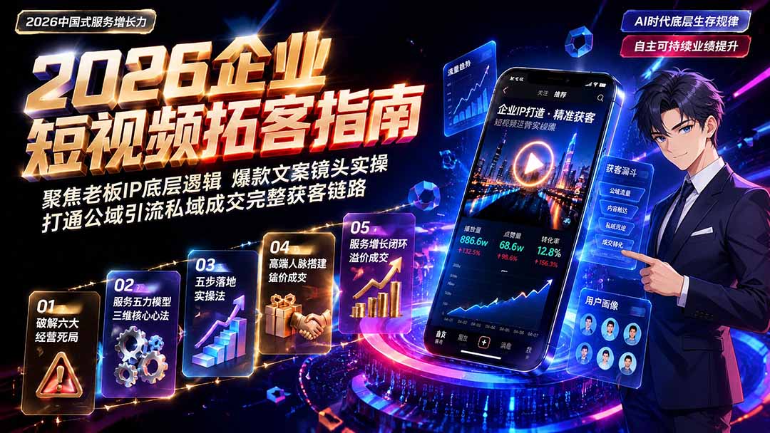 2026AI时代服务增长力实战课-无水印｜五力模型三维心法教学，破解门店客源流失低价内卷实现长效业绩增长-独家科技资源网