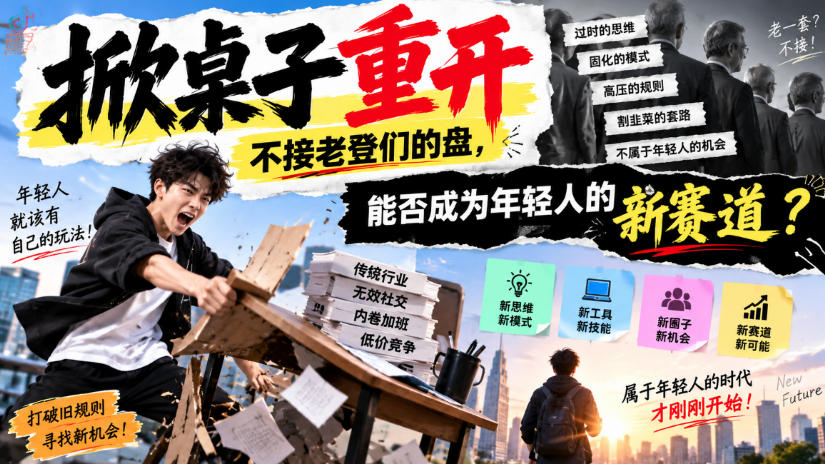 某公众号付费文章:掀桌子重开,不接老登们的盘,能否成为年轻人的新赛道?-独家科技资源网