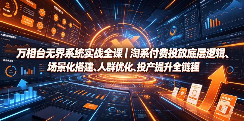万相台无界系统实战全课｜淘系付费投放底层逻辑、场景化搭建、人群优化、投产提升全链路运营教程-独家科技资源网