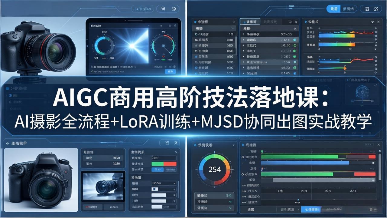 AIGC商用高阶技法落地课：AI摄影全流程+LoRA训练+MJSD协同出图实战教学-独家科技资源网