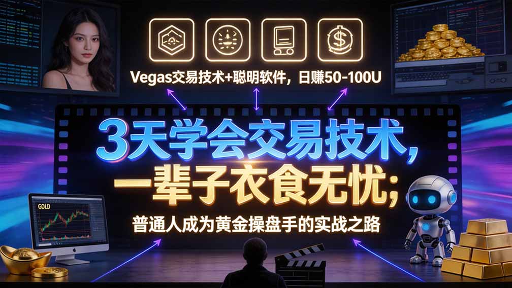 “顺势而为交易系统”3天学会交易技术，聪明软件辅助，小白也能看懂趋势交易，日入30-100U,长期稳定-独家科技资源网