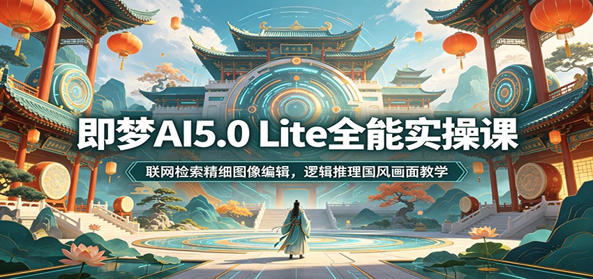 即梦AI5.0 Lite全能实操课:联网检索精细图像编辑,逻辑推理国风画面教学-独家科技资源网