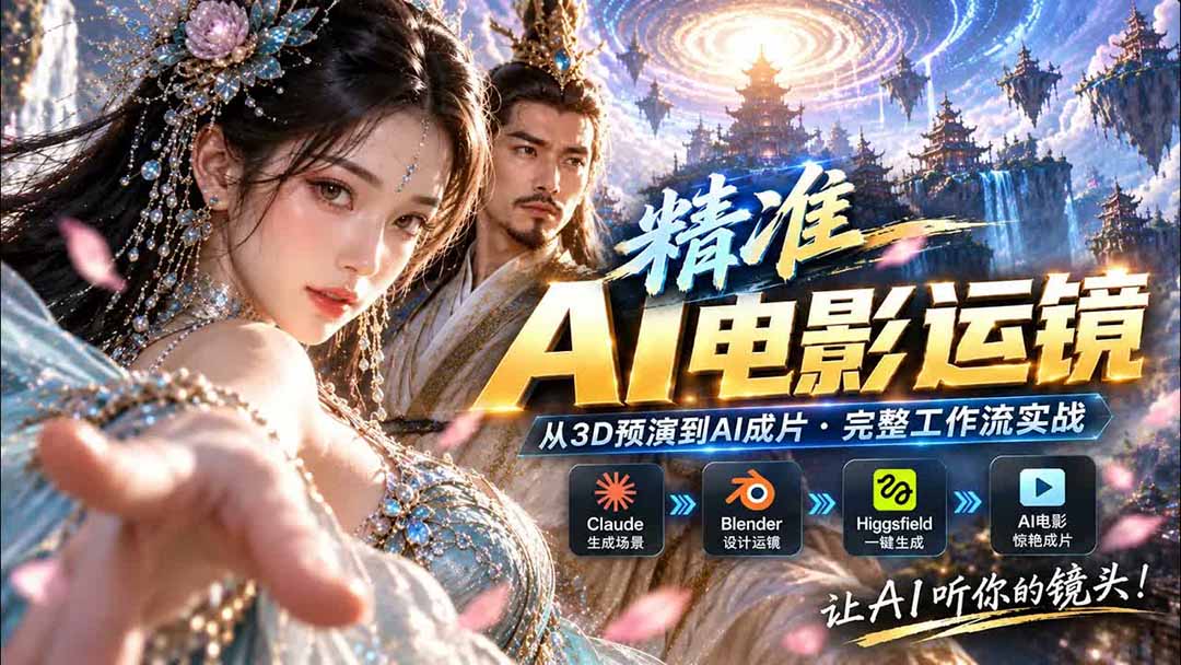 AI视频终于能精准运镜了！Claude + Blender + Higgsfield 免费插件实测-独家科技资源网