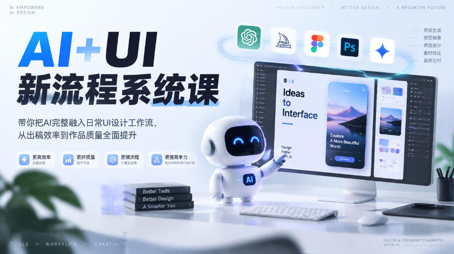 【无水印】AI+UI新流程系统课,带你把AI完整融入日常UI设计工作流,从出稿效率到作品质量全面提升(2026第4期)-独家科技资源网