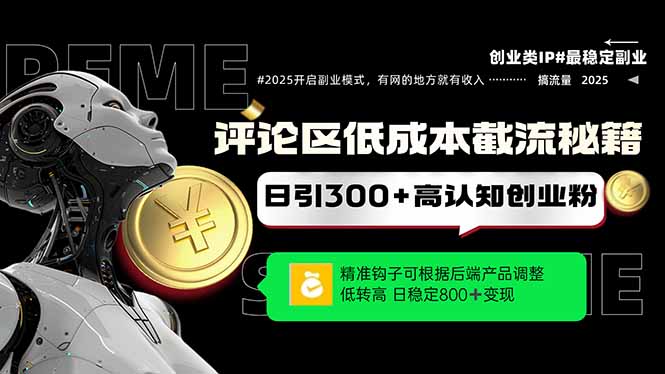 评论区低成本引流秘籍，精准钩子直击用户，单账号日增300+创业粉，日稳…-独家科技资源网