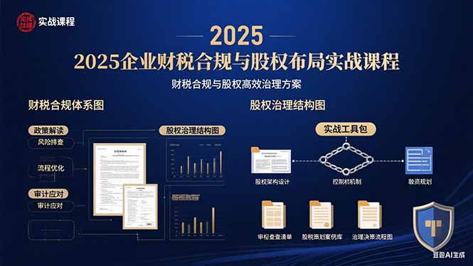 2025企业财税合规与股权布局的实战课程：财税合规与股权高效治理方案-独家科技资源网