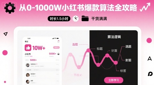 从0-1000W小红书爆款算法全攻略，时长1.5小时，干货满满-独家科技资源网