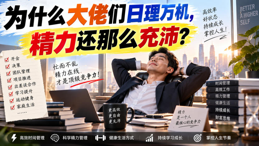 付费文章：为什么大佬们日理万机，精力还那么充沛？-独家科技资源网
