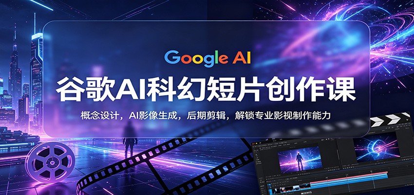 谷歌AI科幻短片创作课：概念设计，AI影像生成，后期剪辑，解锁专业影视制作能力-独家科技资源网