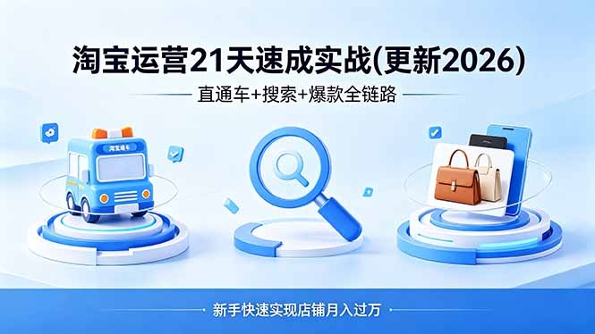 淘宝运营21天速成实战(更新4月-独家科技资源网