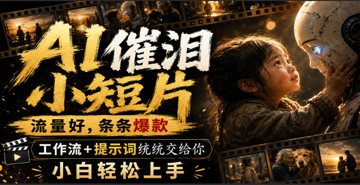 AI催泪小短片,流量好,条条爆款,工作流+提示词统统交给你,小白轻松上手-独家科技资源网
