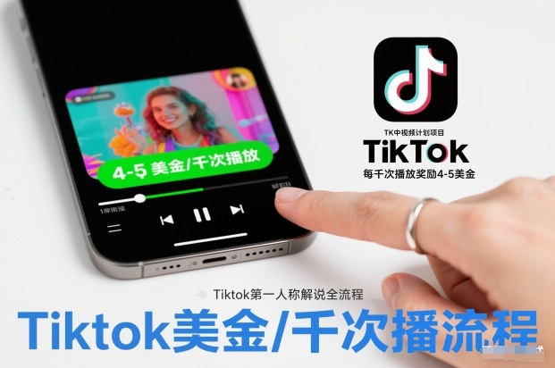 TK中视频计划项目,Tiktok第一人称解说流程,每干次播放奖励4-5美金-独家科技资源网