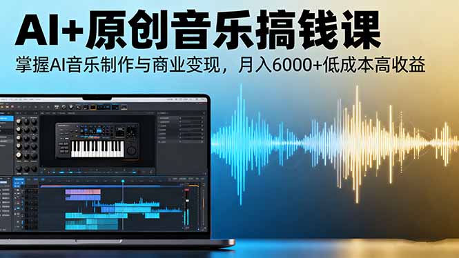 AI+原创音乐搞钱课：掌握AI音乐制作与商业变现，月入6000+低成本高收益-独家科技资源网