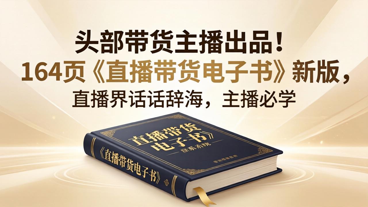 头部带货主播出品！164页《直播带货电子书》新版，直播界话术辞海，主播必学-独家科技资源网
