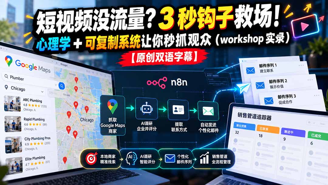 短视频没流量？3 秒钩子救场！心理学 + 可复制系统让你秒抓观众(workshop 实录-独家科技资源网