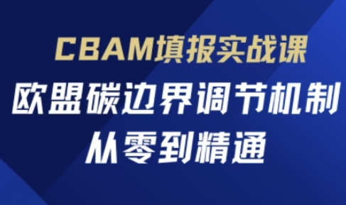 CBAM填报实战课，欧盟碳边界调节机制，从零到精通-独家科技资源网