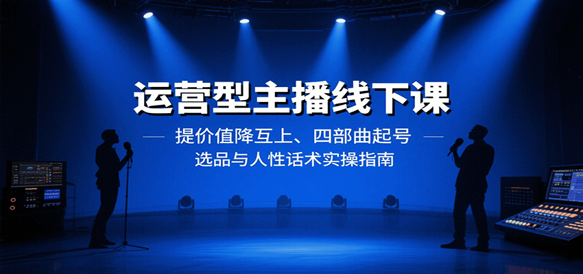 运营型主播线下课：提价值降互上、四部曲起号、选品与人性话术实操指南-独家科技资源网
