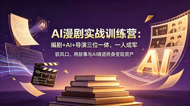 AI漫剧实战训练营：编剧+AI+导演三位一体，一人成军 驭风口，用故事与AI铸造终身变现资产-独家科技资源网