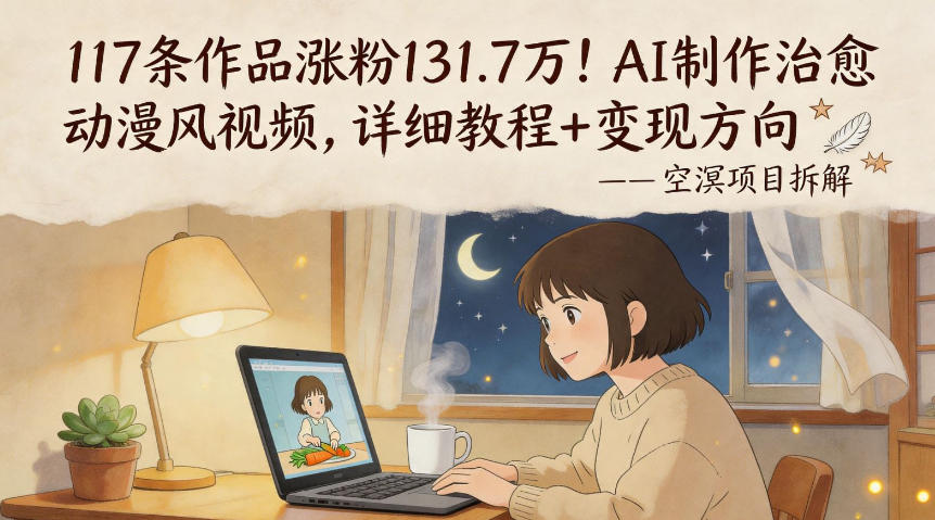 117条作品涨粉131.7W！AI制作治愈动漫风视频，详细教程+变现方向-独家科技资源网