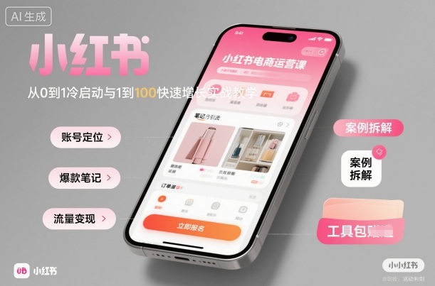 小红书电商运营课：从0到1冷启动与1到100快速增长实战教学-独家科技资源网